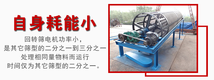 滾筒篩耗能小，使用壽命長，維修方便